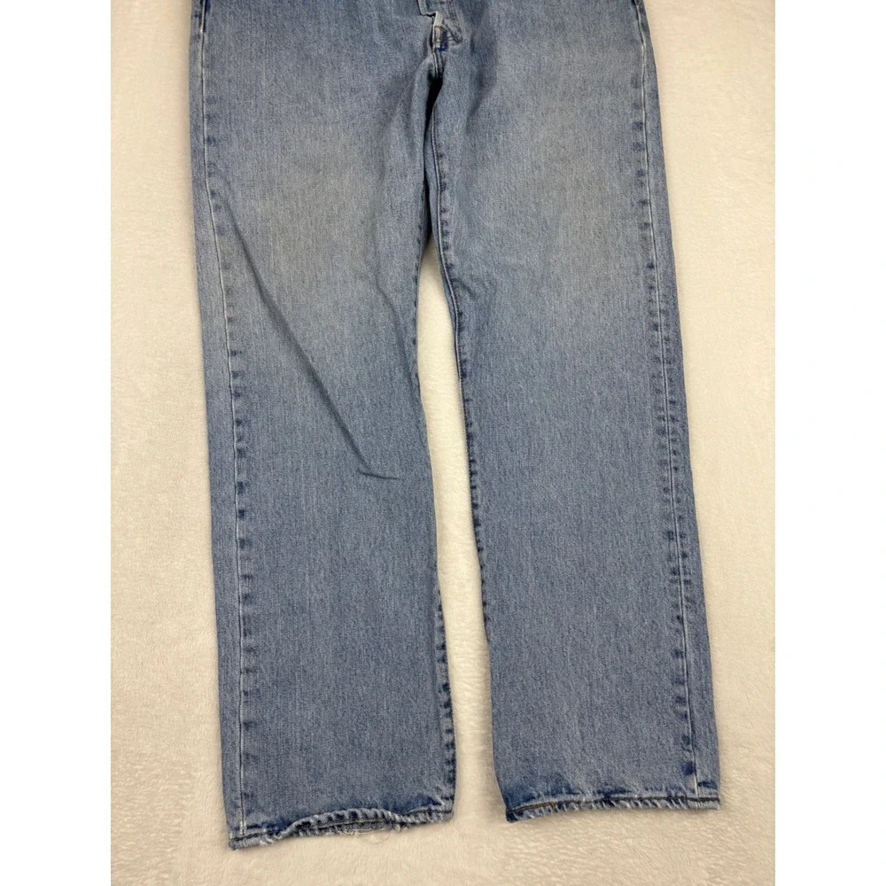 Levis 501 Original Fit Mens 38x32 Jeans Grungy Light Blue Washed Denim